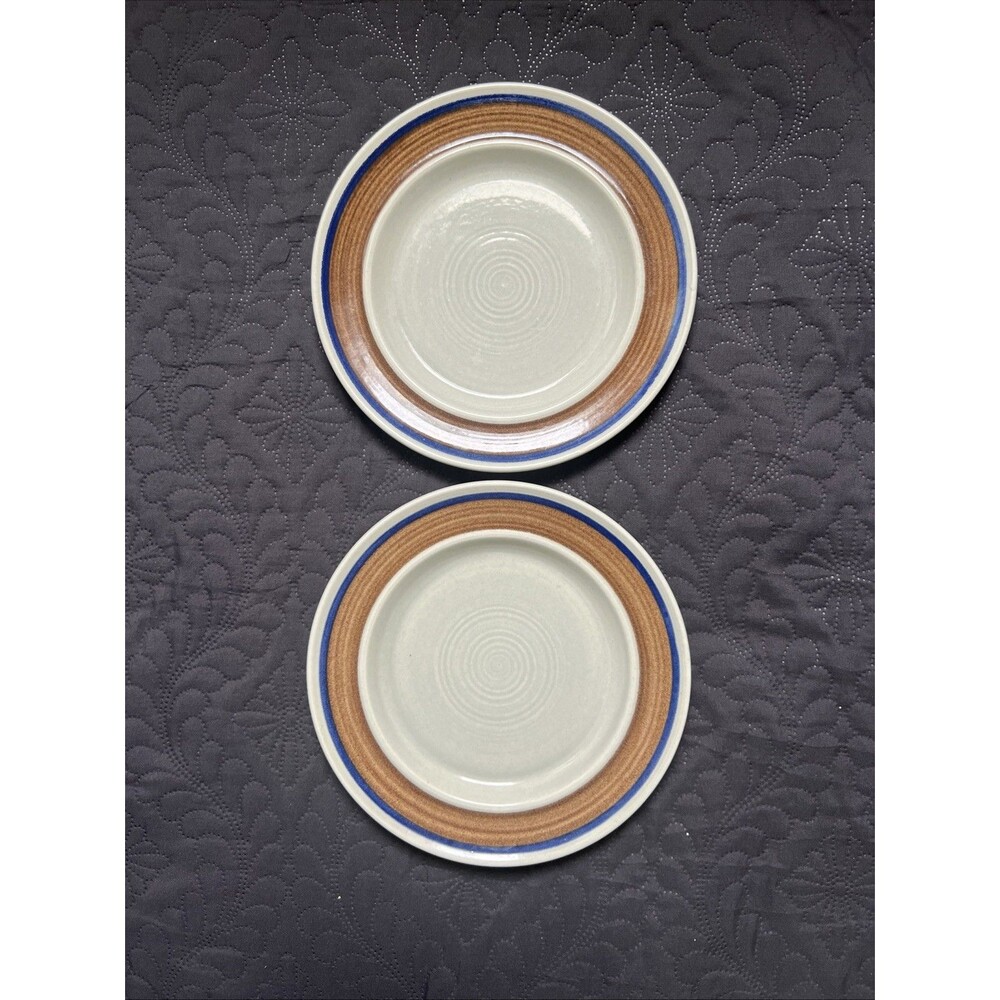 Metlox Poppytrail Vernon Bandero 2pc Stoneware 7 3/4" Salad Plates 1969-1979